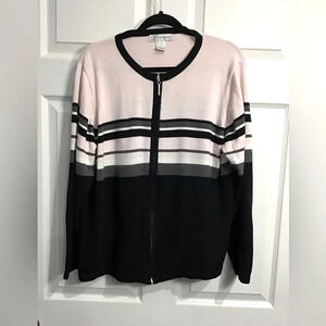 Dress Barn Full Zip Multi Color Long Sleeve Cardigan size 14/16